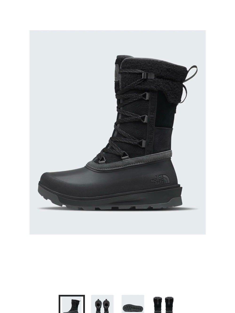 The North Face Women’s Black Waterproof Lace-Up Snow Boot